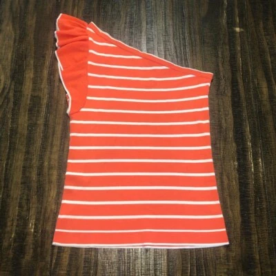 LILLY PULITZER Mujer Pequeña Julie Suéter Tango Naranja Un Hombro Camiseta Top Foto 1 de 4