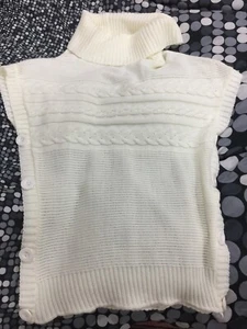 Lipsy White Cream Jumper Size 10 UK Party Short Batwing Sleeve Roll Neck BNWT - Picture 1 of 13