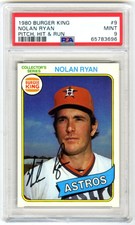 NOLAN RYAN~1980 TOPPS BURGER KING~PITCH,HIT&RUN~PSA-9 MINT CARD#9~SCRATCHED CASE