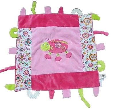 Maison Chic Ladybug Lovey Security Blanket Pink with Tabs Velour 2014 - Image 1 of 4