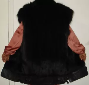 Atemberaubende schwarze Fuchspelz Weste/Jacke Größe 6-8 kostenloser Versand TOP ZUSTAND - Bild 1 von 13