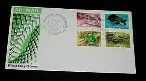PAPUA NEW GUINEA 1972 REPTILES,TURTLE SET OF 4 ON FIRST DAY COVER - Picture 1 of 1
