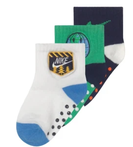 Nike The Great Outdoors Three Pairs Non-Slip Socks - Green/Blue/White - Picture 1 of 1