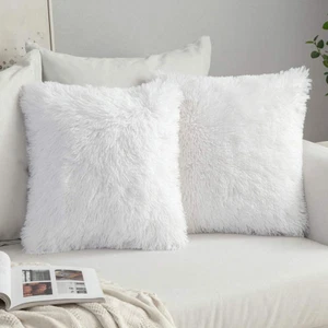 MIULEE Pack of 2 Luxury Faux Fur Decoration Throw Pillow Cover Deluxe Decorative - Picture 1 of 12