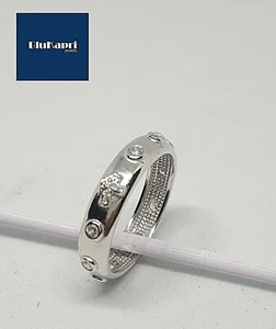 Anello rosario uomo donna in Argento 925 con zirconi bianchi top - Foto 1 di 6