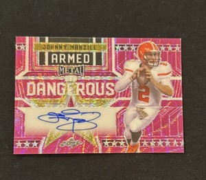 2023 LEAF METAL JOHNNY MANZIEL ARMED AND DANGEROUS PINK AUTO SSP #’d 1/5!