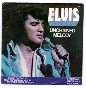 45rpm , ELVIS PRESLEY ' UNCHAINED MELODY ' PIC SLEEVE ONLY ' VG+ - Picture 1 of 2