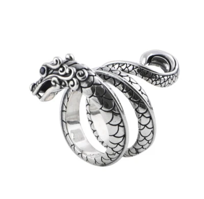 Anillo Ajustable Dragón Retro Vintage Plata Tibetana Mujeres Hombres Talla 8 Regalo TH5 Foto 1 de 4