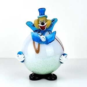 Vintage Murano Hand Blown Art Glass Circus Clown Figurine Made In Italy - Picture 1 of 9