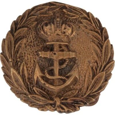 Fivela de cinto vintage década de 1970 oficial da Marinha Real Britânica coroa de reis navais - Imagem 1 de 4