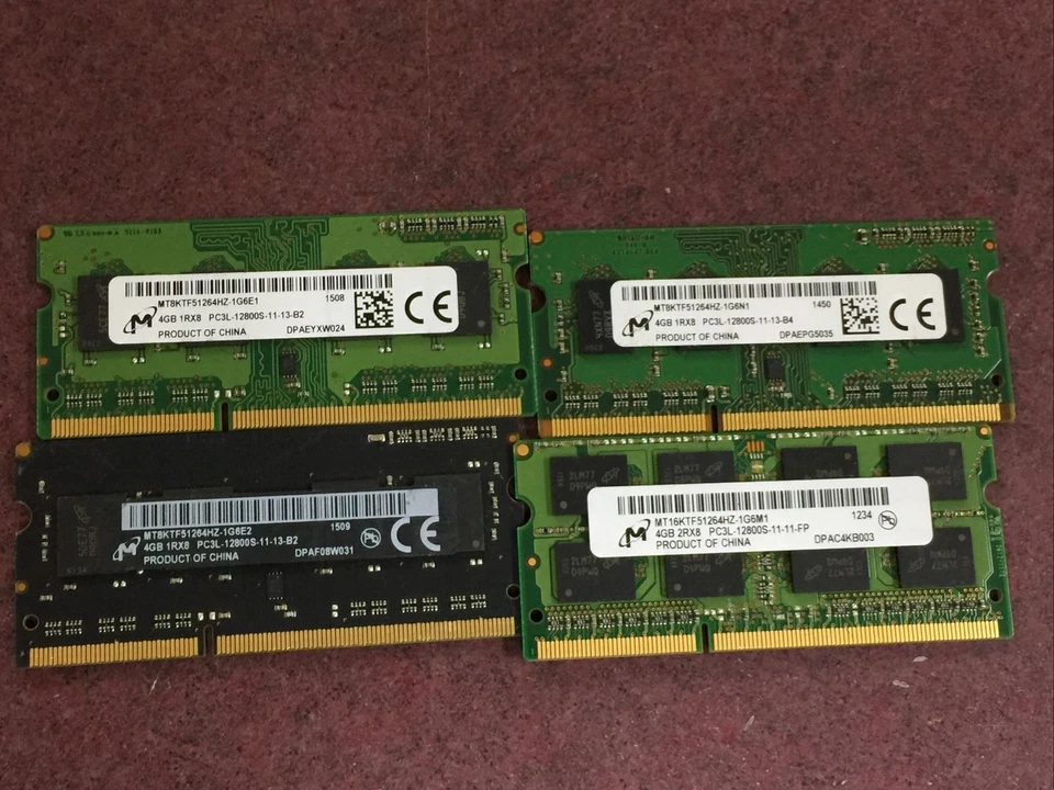 Micron 16GB (4x4GB) PC3L-12800S DDR3 SODIMM Laptop Memory RAM - Image 1 of 4