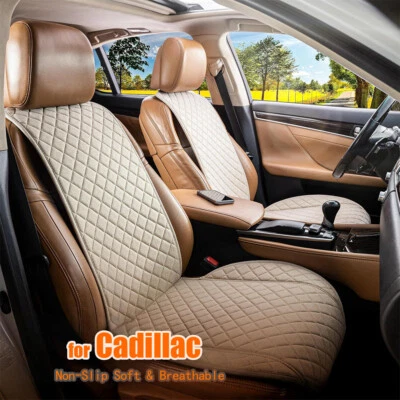 For Cadillac STS Escalade Front Car Seat Covers Protector Non-Slip Linen Cushion - image 1 of 4