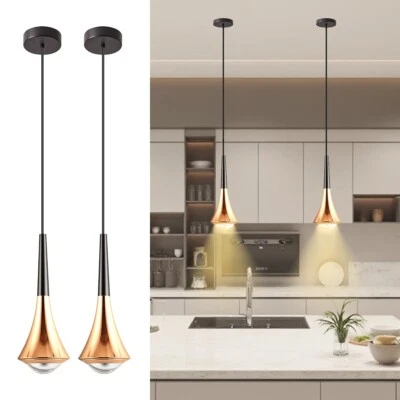 HINIO 2Pack Modern Pendant Light, LED Pendant Lighting for Dining Room, Island Bar