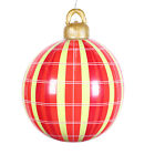 Christmas Ball Decoration Outdoor Xmas PVC Inflatable Toy Ball (Red Plaid)