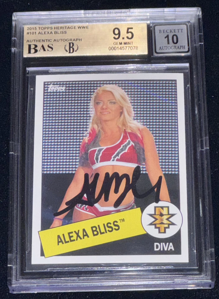 Alexa Bliss 2015 Topps Heritage WWE NXT Signed Rookie Card BAS BGS 10 Auto (RC) - Image 1 of 4