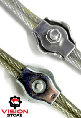 Galvanized Simplex Wire Rope Clamps Grips Steel 2mm 3mm 4mm 5mm 6mm - Image 1 of 4