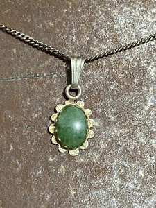 "Collar de jade de oro 12k de colección 18"" de largo ACO" - Imagen 1 de 4