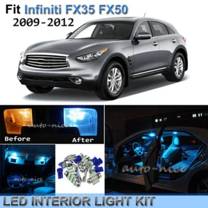 Kit de paquete de luz LED interior azul hielo brillante de 10 piezas para Infiniti FX35 FX50 09-12 - Imagen 1 de 9