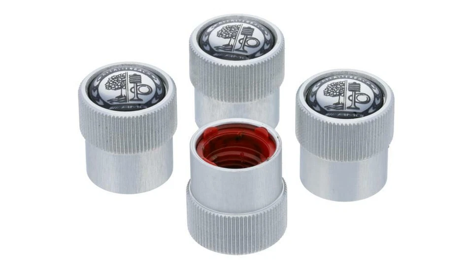 AMG VENTILKAPPEN SATIN-SILBER SET 4-TEILIG B66472005