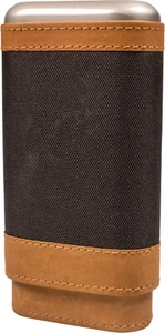 3er Cigar Slide Case Leather Braun / 135mm/21mm Inside ∅ / Zedernholz-Einlage - Picture 1 of 2