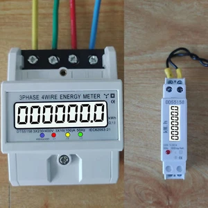 1/3-Phasen AC LCD Wechselstromzähler Stromzähler Für DIN Hutschiene Solarpanel - Bild 1 von 15