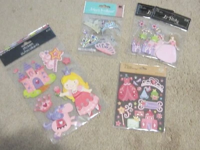 Pegatinas princesa lote mixto 5 packs castillo, tiaras, varita, princesa Foto 1 de 4