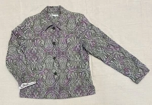 Rebecca Malone Jacke Damen Medium Grün Mehrfarbig Bestickt Blumen Blazer - Bild 1 von 5