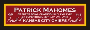 Patrick Mahomes color nameplate for signed autographed football jersey helmet - Picture 1 of 2