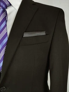 Michael Kors Mens 36R Two-Button Black Blazer Poly Blend Sport Coat Jacket - Picture 1 of 16
