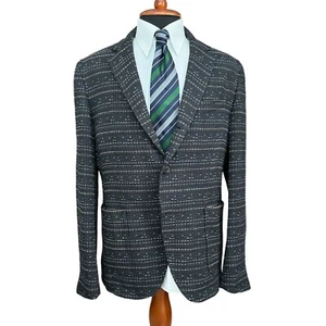 messagerie mens blazer sport coat size 56 IT/46 US 3 button cotton blend slim - Picture 1 of 14