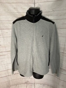 Nautica Men's Gray Fleece Jacket Full Zip Size M Medium - Picture 1 of 5