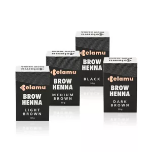 Brow Henna Natural Long Lasting Eyebrow Tint Belamu - Black, Brown Dye, 10 g - Picture 1 of 24