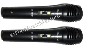 Pair of Handheld Karaoke DJ Vocal Dynamic Microphones Mics w/ XLR to 1/4" Cables - Picture 1 of 12