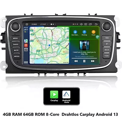 7" Autoradio GPS WIFI USB Für Ford C/S-Max Mondeo Focus Galaxy Kuga Android 4GB - Bild 1 von 4