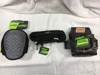 Combo Large Polyester/Leather work tool Belt-Leather Tool Pouch-Gel Knee Pads - Image 1 of 4