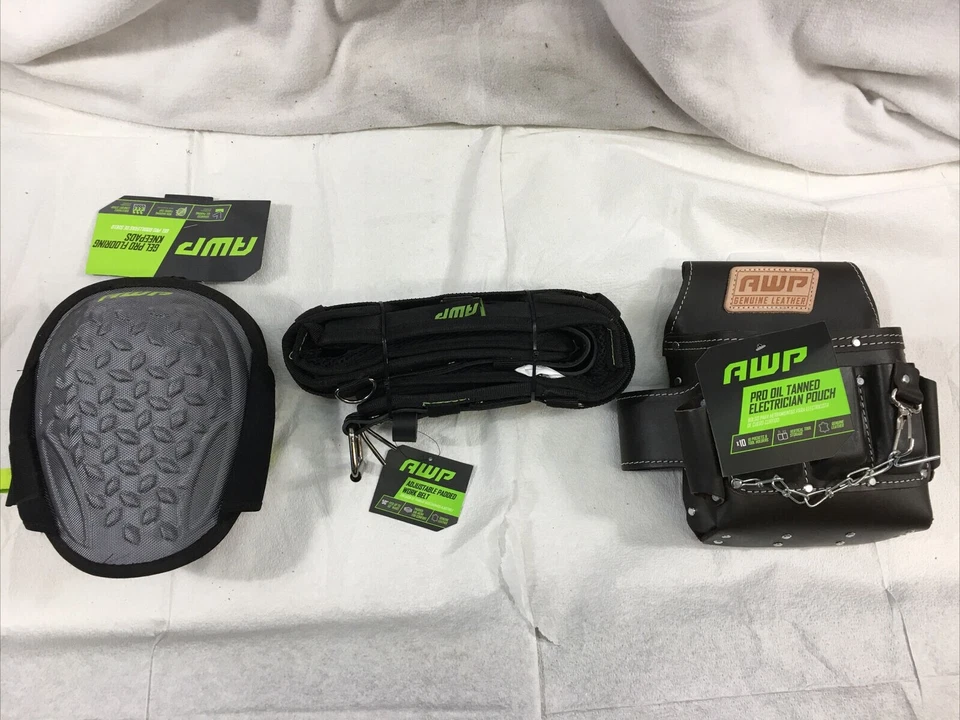 AWP 3-piece Polyester Padded Work Belt Large Storage Double Closure Accessory