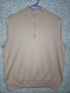 Cutter & Buck Gr. Lg Windtec Weste 1/4 Zip Pullover Golf braun 100% Baumwolle gefüttert - Bild 1 von 7