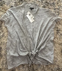 Eileen Fisher Strickjacke gepresste Viskose Crinkle grau Gr. XL neu mit Etikett UVP 198 - Bild 1 von 6