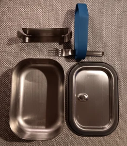 Black+Blum 3-in-1 Lunchbox Edelstahl auslaufsicher 1 Liter Silikonventil  Gabel - Bild 1 von 7