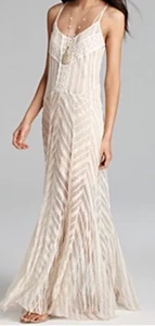 RARO Free People Intimately Meadows Of Lace Maxi Slip Crema XS Cóctel Novia - Imagen 1 de 17
