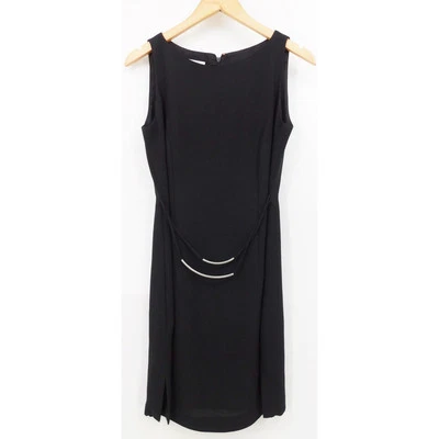 David Warren Black Sleeveless Mini Length Back Zip Sheath Dress Size 4 LBD - Image 1 of 3