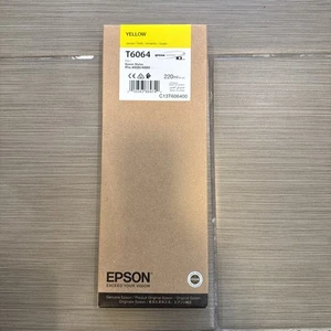 Oryginalny żółty atrament Epson T6064 220ml do Stylus Pro 4800/4880 exp.10/30/2019 - Zdjęcie 1 z 2