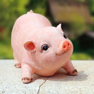 XIFIRY Animal Garden Gnomes Statue Cute Pig Funny Outdoor Sculpture Resin Law... - Picture 1 of 13