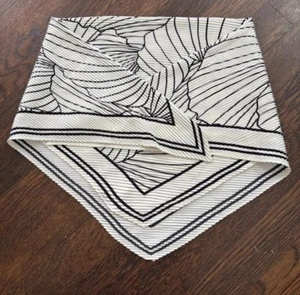 A New Day Satin Scarf Pleated Accordion Pattern White & Black Woman’s Stylish - Picture 1 of 5