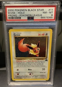 2000 Pokémon Black Star Eevee Holo Promo Pokémon League #11 PSA 8 - Picture 1 of 2