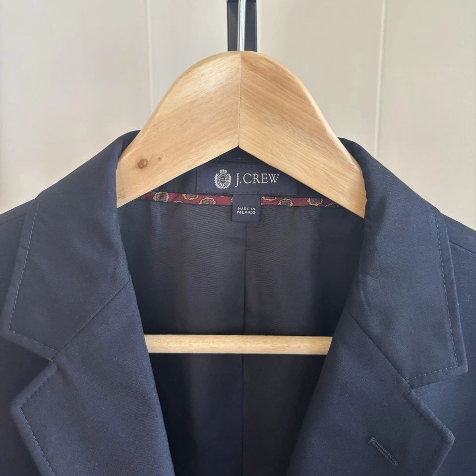 Abrigo deportivo J Crew para hombre 42L azul marino lana 3 botones muesca solapa dinero antiguo Blazer Foto 1 de 4