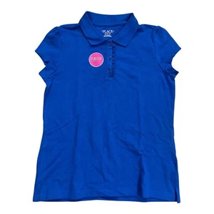 Children’s Place school ruffle polo Royal Uniform Shirt For Girls Size L - XL - Picture 1 of 5