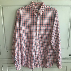 J Crew Secret Wash Mens Medium Lightweight Shirt Halyard Check Plaid Blue Red - Picture 1 of 10
