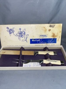 Set posate vintage Emdeko Sheffield lama acciaio inox coltello intaglio e forchetta - Foto 1 di 4