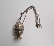Antique Greek Orthodox Silver Wall Hanging Church Censer 19th century